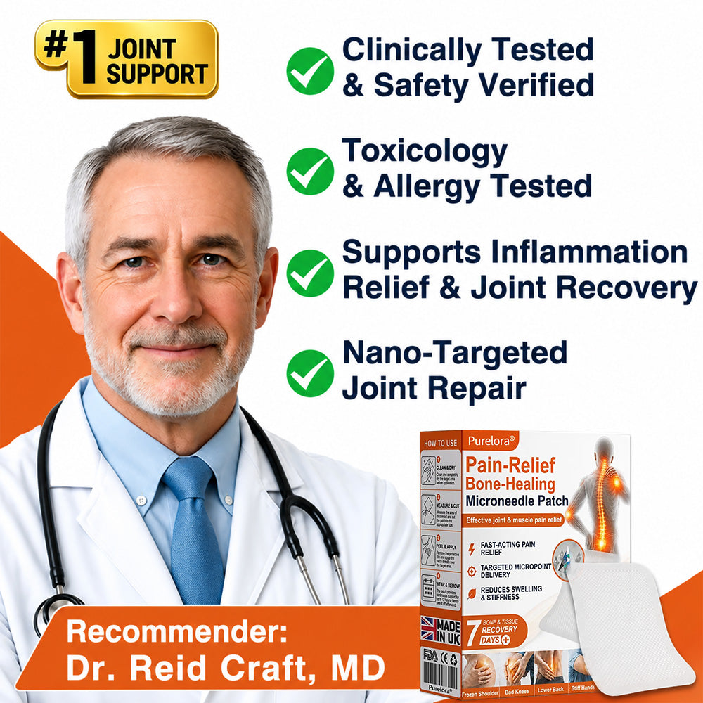 🦵✅🇬🇧 Advanced Micro-Delivery Technology:Purelora® Pain-Relief Bone-Healing Microneedle Patch
