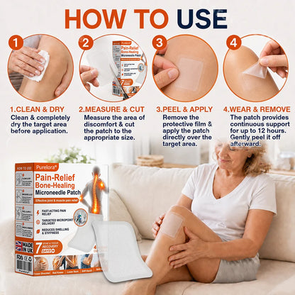 🦵✅🇬🇧 Advanced Micro-Delivery Technology:Purelora® Pain-Relief Bone-Healing Microneedle Patch