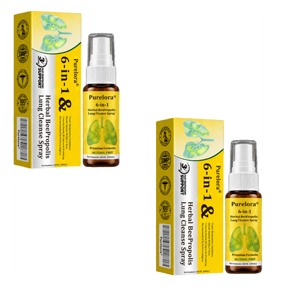🏅🍀🐝🇬🇧 Official Store:Purelora® 6-in-1 Herbal BeePropolis Lung Cleanse Spray（👨‍⚕️Directly acts on COPD, asthma, chronic bronchitis (CB), respiratory infections, lung cancer, sinusitis, and other conditions🫁）