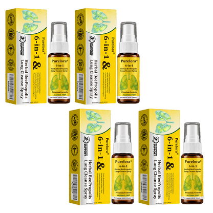🏅🍀🐝🇬🇧 Official Store:Purelora® 6-in-1 Herbal BeePropolis Lung Cleanse Spray（👨‍⚕️Directly acts on COPD, asthma, chronic bronchitis (CB), respiratory infections, lung cancer, sinusitis, and other conditions🫁）