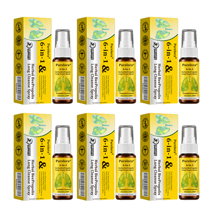 🏅🍀🐝🇬🇧 Official Store:Purelora® 6-in-1 Herbal BeePropolis Lung Cleanse Spray（👨‍⚕️Directly acts on COPD, asthma, chronic bronchitis (CB), respiratory infections, lung cancer, sinusitis, and other conditions🫁）