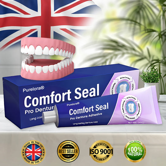 🔥 Limited-Time Offer 🔥 Purelora® Comfort Seal Pro Denture Adhesive 🦷💜 FDA-certified (clinically proven to provide a secure hold for up to 96 hours; comfortable, safe, and zinc-free)
