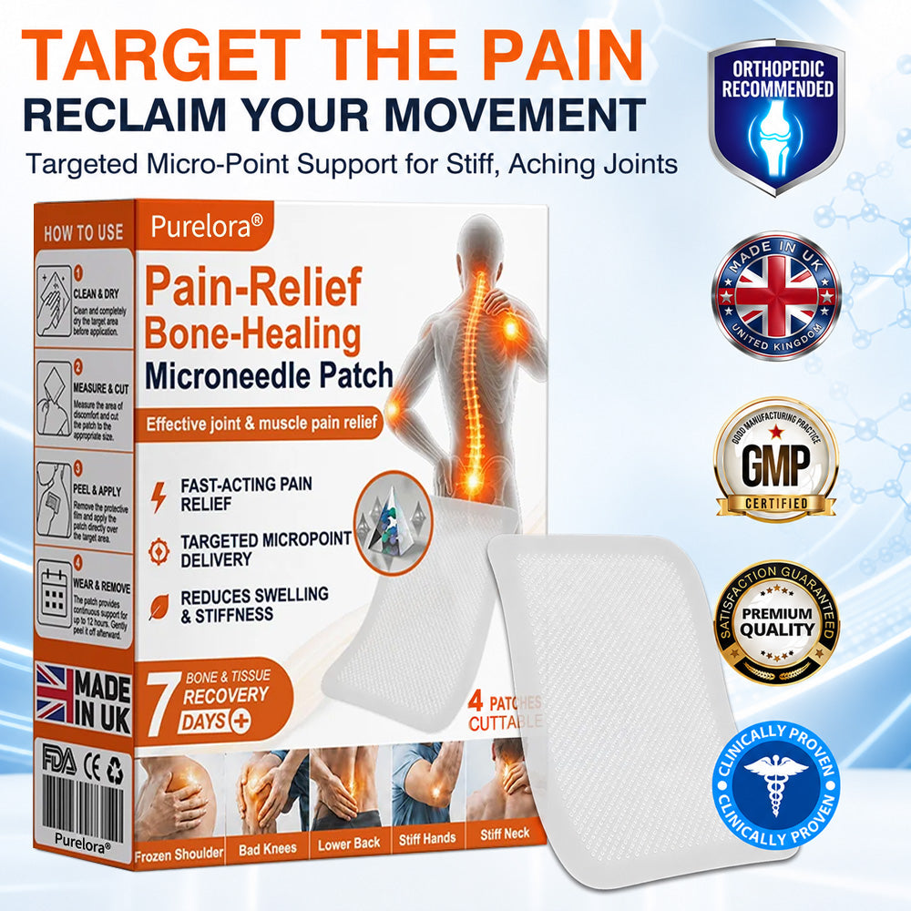 🦵✅🇬🇧 Advanced Micro-Delivery Technology:Purelora® Pain-Relief Bone-Healing Microneedle Patch