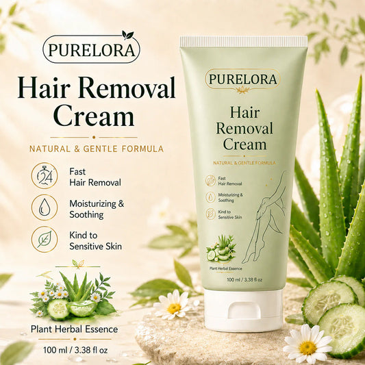 PURELORA® Painless Depilatory Cream – No Razor Bumps, No Harsh Odor