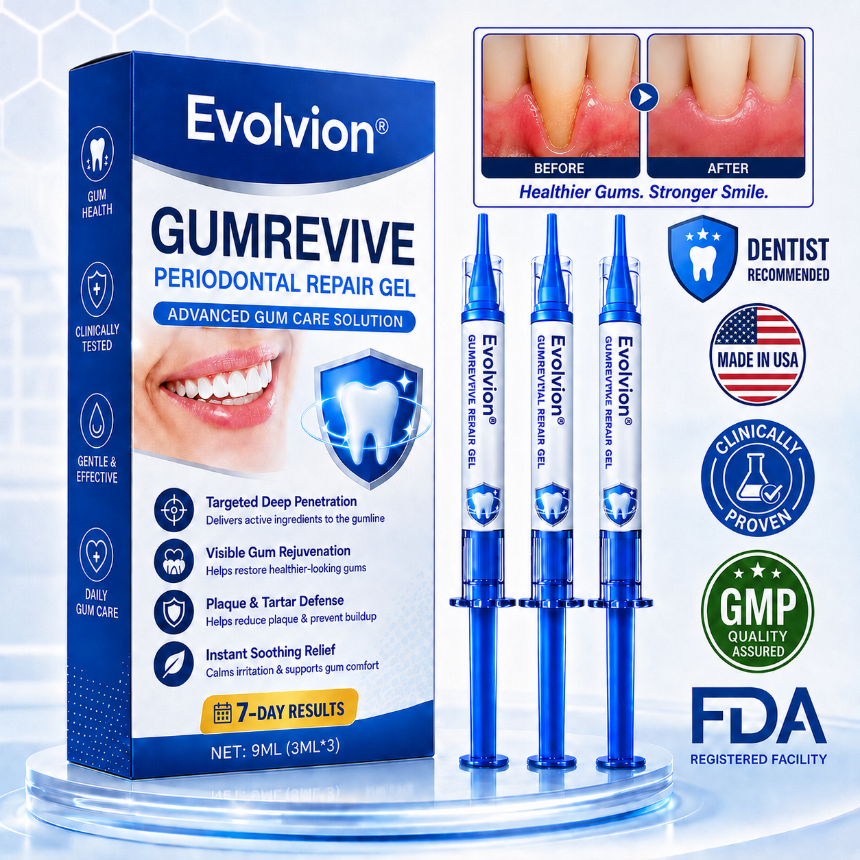 🦷𝐏𝐔𝐑𝐄𝐋𝐎𝐑𝐀® GumRevive Periodontal Repair Gel (for bleeding gums, receding gums, and loose teeth)