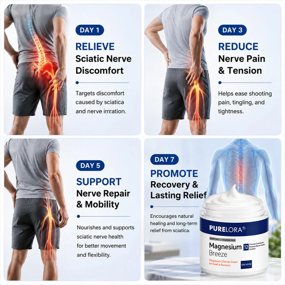 𝐏𝐔𝐑𝐄𝐋𝐎𝐑𝐀® Magnesium Chloride Cream | Relieve sciatica in just 15 minutes!
