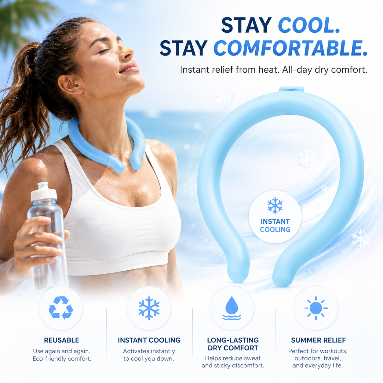 Reusable Cooling Neck Ring – Long-Lasting Sweat-Free Relief