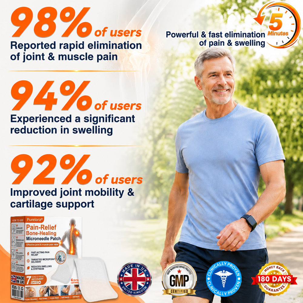 🦵✅🇬🇧 Advanced Micro-Delivery Technology:Purelora® Pain-Relief Bone-Healing Microneedle Patch