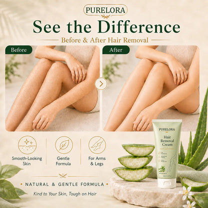 PURELORA® Painless Depilatory Cream – No Razor Bumps, No Harsh Odor