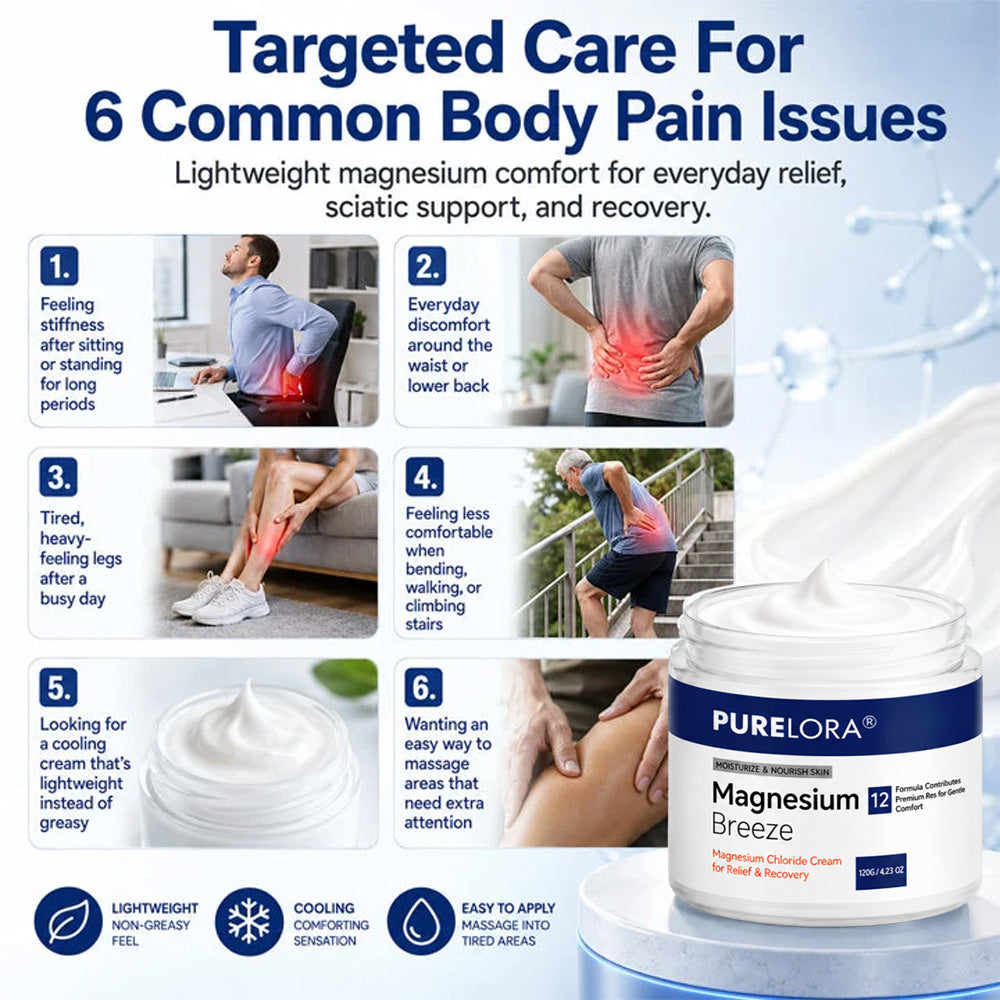 𝐏𝐔𝐑𝐄𝐋𝐎𝐑𝐀® Magnesium Chloride Cream | Relieve sciatica in just 15 minutes!