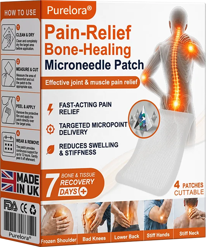 🦵✅🇬🇧 Advanced Micro-Delivery Technology:Purelora® Pain-Relief Bone-Healing Microneedle Patch